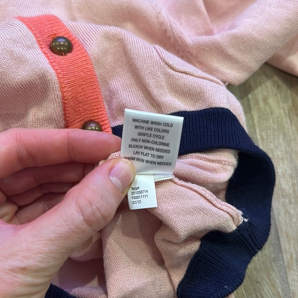 The Webster for Target Colorblock Cardigan in Dusty Pink & Navy Blue (XS) - Picture 6 of 7